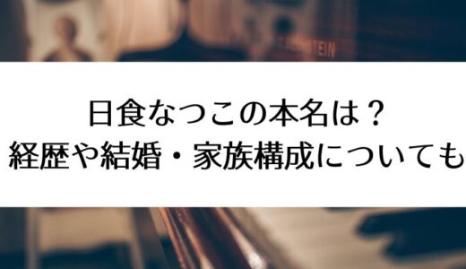 日食なつこの本名は？経歴や結婚・家族構成についても