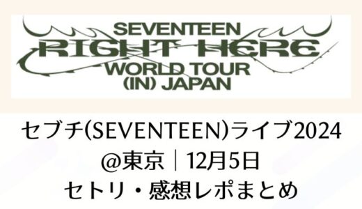 セブチ(SEVENTEEN)ライブ2024＠東京｜12月5日セトリ・感想レポまとめ