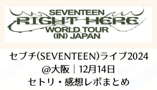 セブチ(SEVENTEEN)ライブ2024＠大阪｜12月14日セトリ・感想レポまとめ